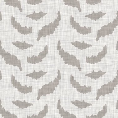 Fransız gri karalama motifli keten desenli. Tonal kır evi tarzı soyut karalama motifi arka planı. Basit bir kırsal kumaş tekstil etkisi. İlkel, pejmürde, şık bir kumaş.