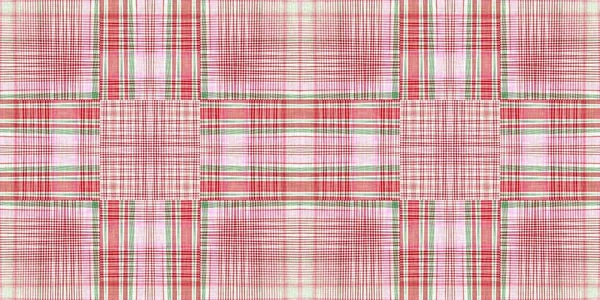 Christmas tartan background border. Traditional plaid for seasonal holiday texture effect. Seamless winter red and green melange washi tape