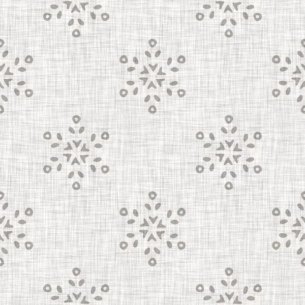 Seamless Christmas Snowflake Woven Linen Pattern Two Tone Seasonal Grey — Photo