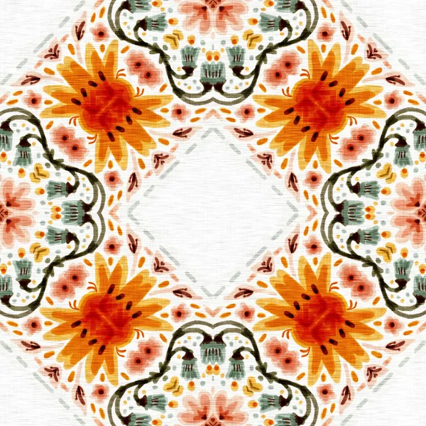 Boho Botanical Cottage Core Seamless Pattern Trendy Decorative Folklore Allover — Stockfoto