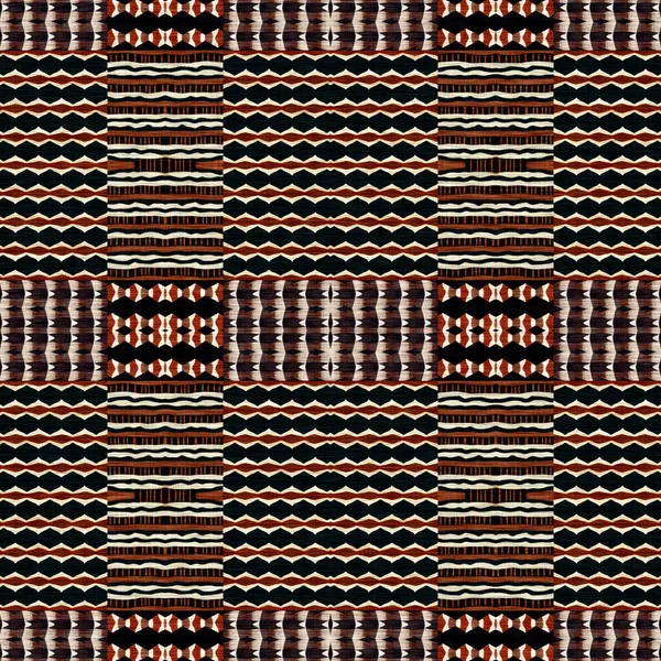 African Kente Cloth Patchwork Effect Pattern Seamless Geometric Quilt Fabric — 图库照片