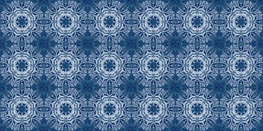 Çivit mavisi kar tanecikli Batik. Frosty batik boyama efekti pürüzsüz kenar. Soğuk bayram şenliği kurdelesi