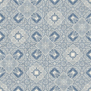 Fransız mavisi keten rengi geometrik deseni etkiler. Eski püskü ev dekoru için klasik 2 tonluk Avrupa nötr gri dokuma kumaş arka planı. Köy çiftliği mutfak havlusu tarzı.