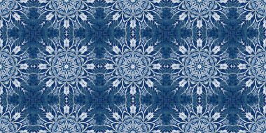 Çivit mavisi kar tanecikli Batik. Frosty batik boyama efekti pürüzsüz kenar. Soğuk bayram şenliği kurdelesi