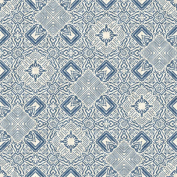 French Blue Linen Effect Geometric Pattern Classic Tone European Neutral — Stock Photo, Image