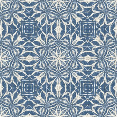 Çiftlik evi mavi kar tanesi desenli arka plan. Frosty batik damasch fransız efekti kusursuz arkaplan. Şenlikli soğuk tatil sezonu duvar kâğıdı döşemesi