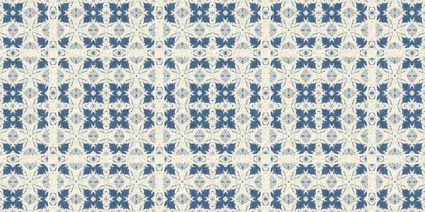 French blue quilt printed fabric border pattern for shabby chic home decor trim. Rustic farm house country cottage flower linen endless tape. Patchwork quilt effect ribbon edge