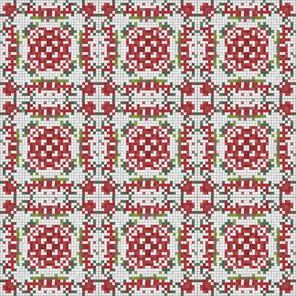 Seamless Christmas Poinsettia Cross Stitch Pattern Decorative Ornament Seasonal Red — Stock Fotó