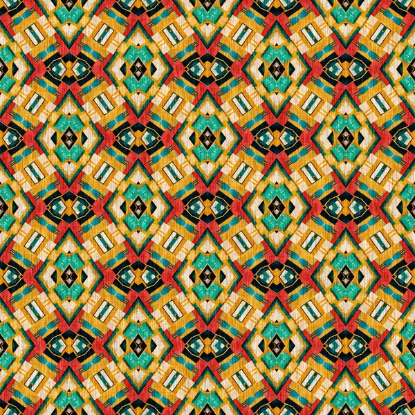 Tradiční Mozaika Dlaždic Bezešvé Vzor Tisk Textilní Efekt Mexické Patchwork — Stock fotografie