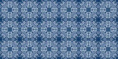 Çivit mavisi kar tanecikli Batik. Frosty batik boyama efekti pürüzsüz kenar. Soğuk bayram şenliği kurdelesi