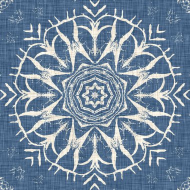 Çiftlik evi mavi kar tanesi desenli arka plan. Frosty batik fransız efekti kusursuz arkaplan. Şenlikli soğuk tatil sezonu duvar kâğıdı döşemesi