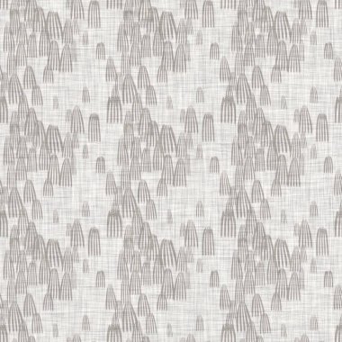 Gri, düzensiz, noktalı keten desenli Fransız kumaşı. Tonal kır evi tarzı soyut benekli arka plan. Basit bir kırsal kumaş tekstil etkisi. İlkel yapılı, pejmürde, şık bir kumaş.
