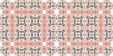 Modern boho geometrik çiçekli yorgan stili, dikişsiz sınır deseni. Shabby chic scandi keten pankart efektli kenar arka planını tekrarla