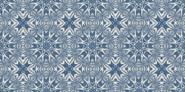 Çiftlik evi mavi kar taneleri sınır arkaplanı. Frosty Damasch Fransız Etkisi kurdelesi. Soğuk bayram bayramı washi kaseti