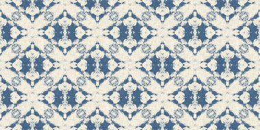 Eski püskü ev dekorasyonu için Fransız mavisi yorgan desenli kumaş kenar deseni. Kırsal çiftlik evi kır evi çiçekli keten sonsuz bant. Yamalı yorgan efekti kurdele kenarı