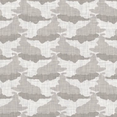 French grey doodle motif linen seamless pattern. Tonal country cottage style abstract scribble motif background. Simple vintage rustic fabric textile effect