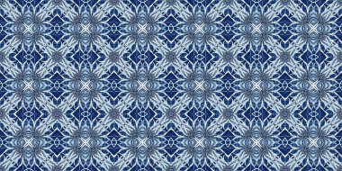 Çivit mavisi kar tanecikli Batik. Frosty batik boyama efekti pürüzsüz kenar. Soğuk bayram şenliği kurdelesi