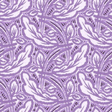 Cinsiyet olarak nötr mor botanik yaprak, dikişsiz raster arka plan. Basit, kaprisli, 2 tonlu bir model. Çocuk bezi duvar kâğıdı ya da her yerde skandal var.