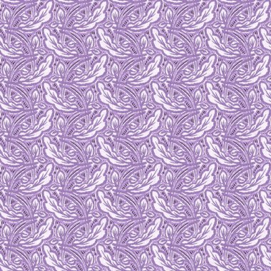 Cinsiyet olarak nötr mor botanik yaprak, dikişsiz raster arka plan. Basit, kaprisli, 2 tonlu bir model. Çocuk bezi duvar kâğıdı ya da her yerde skandal var.
