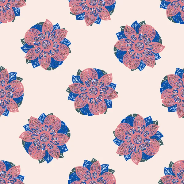 Retro Floral Seamless Pattern 70S Style Wildflower Garden Wallpaper Earthy — Stockvektor