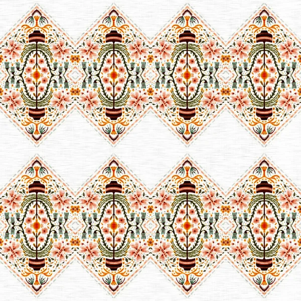 Boho Botanical Cottage Core Seamless Pattern Trendy Decorative Folklore Allover — Stock Photo, Image