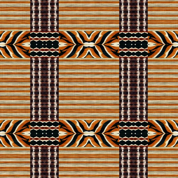 African Kente Cloth Patchwork Effect Pattern Seamless Geometric Quilt Fabric — 스톡 사진