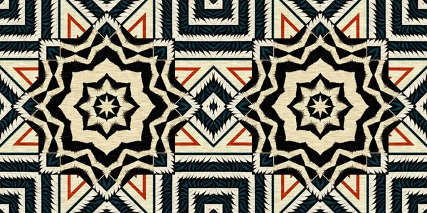 African Kente Cloth Patchwork Effect Border Pattern Seamless Geometric Quilt — Fotografia de Stock