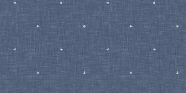 Seamless Christmas Snowflake Woven Linen Pattern Two Tone Seasonal Farmhouse — Zdjęcie stockowe