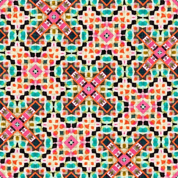 Kitsch Pattern Geometric Retro Design Seamless Background Trendy Modern Boho — Stockfoto