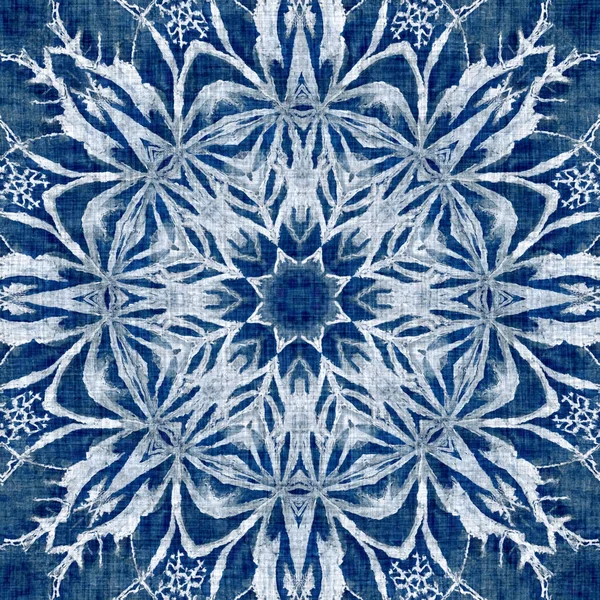 Індиго Синій Сніговий Лускатий Візерунок Фону Морозний Батік Кардинально Впливає — стокове фото