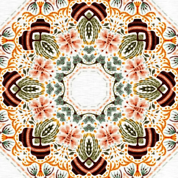 Boho Botanical Cottage Core Seamless Pattern Trendy Decorative Folklore Allover — Stock Photo, Image