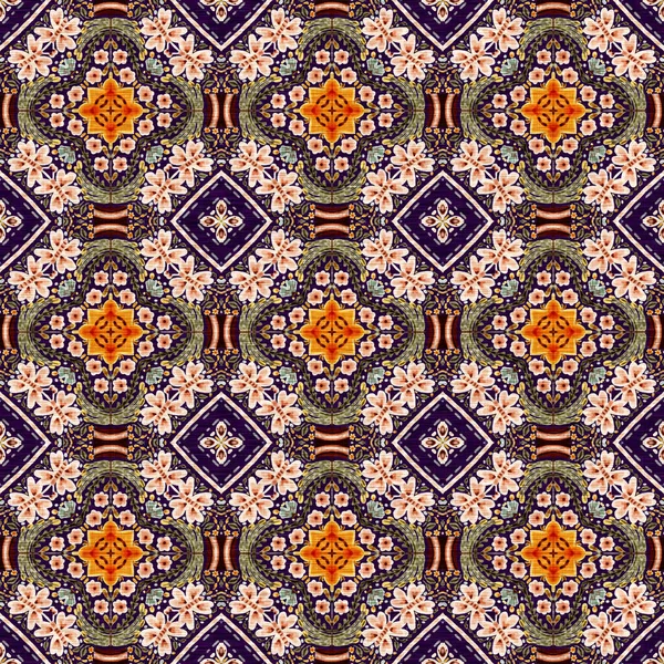 Rustic Provence Floral Pattern Background Boho Whimsical French Swatch Repeat — 图库照片