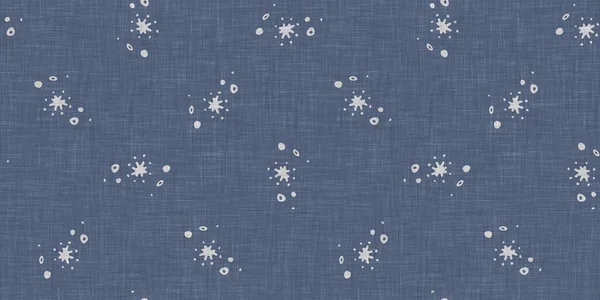 Seamless Christmas Snowflake Woven Linen Pattern Two Tone Seasonal Farmhouse — Stok fotoğraf