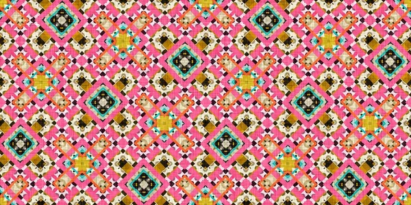 Kitsch Pattern Geometric Retro Design Seamless Border Background Trendy Modern — стоковое фото