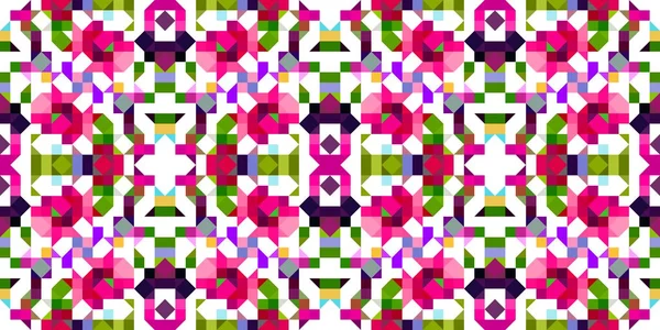 Retro Geometrisches Pixelmuster Spielerische Spaß Kaleidoskopische Rosa Tapete Bunte Sommer — Stockfoto