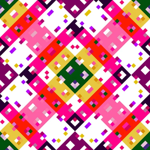 Kaleidoscopic Geo Pixel Model Jucăușă Distractiv Tapet Roz Mozaic Colorat — Fotografie, imagine de stoc