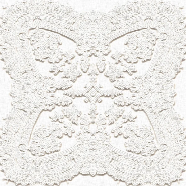 White White Linen Lace Effect Background Minimal Stylish Wedding Invitation — Stock Photo, Image