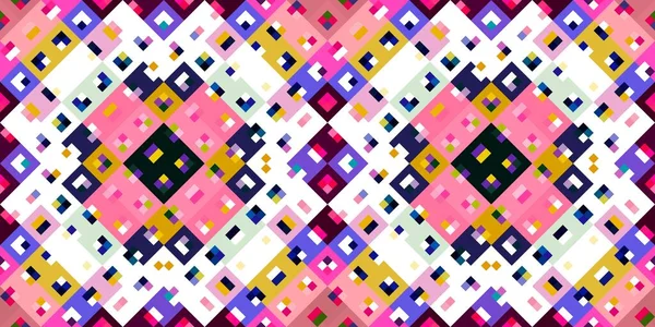 Retro Geometrisches Pixelmuster Spielerische Spaß Kaleidoskopische Rosa Tapete Bunte Sommer — Stockfoto