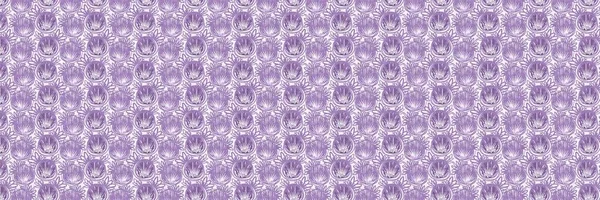 性別ニュートラル花シームレスラスターボーダー シンプルな紫の気まぐれな2トーンパターン 子供の保育園壁紙やスキャンディ Print — ストック写真