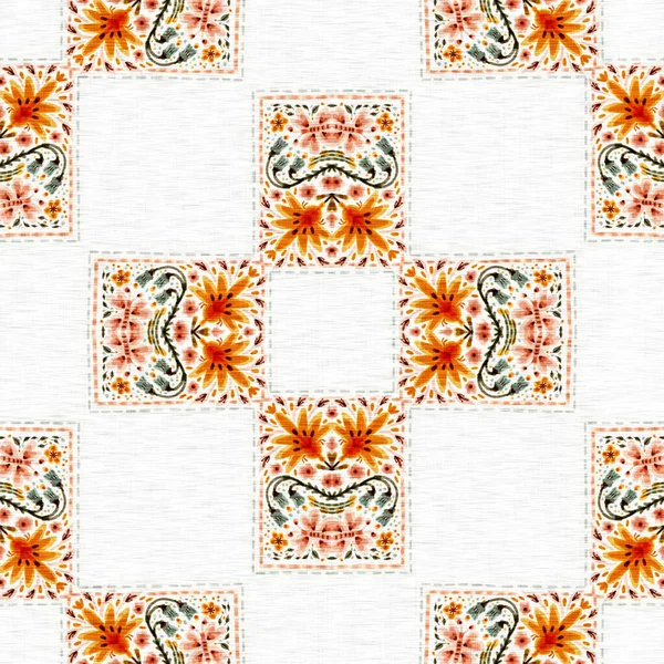 Boho Botanical Cottage Core Seamless Pattern Trendy Decorative Folklore Allover — 스톡 사진