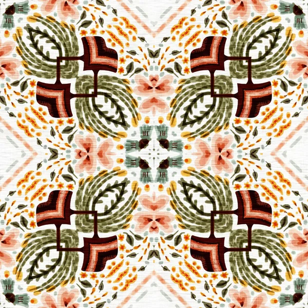 Boho Botanical Cottage Core Seamless Pattern Trendy Decorative Folklore Allover — Stock Fotó
