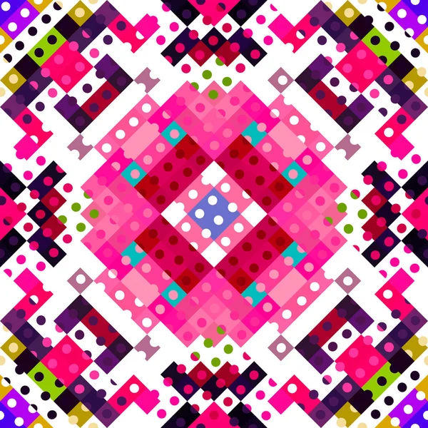 Skurrile Geometrische Pixelmuster Spielerische Spaß Kaleidoskopische Rosa Tapete Bunte Sommer — Stockfoto