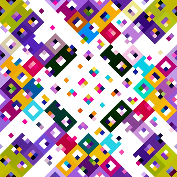 Kaleidoscopic Geo Pixel Pattern Playful Fun Pink Wallpaper Colorful Summer — Stock Photo, Image
