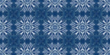 Çivit mavisi kar tanecikli Batik. Frosty batik boyama efekti pürüzsüz kenar. Soğuk bayram şenliği kurdelesi