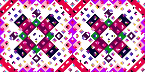 Retro Geometrisches Pixelmuster Spielerische Spaß Kaleidoskopische Rosa Tapete Bunte Sommer — Stockfoto