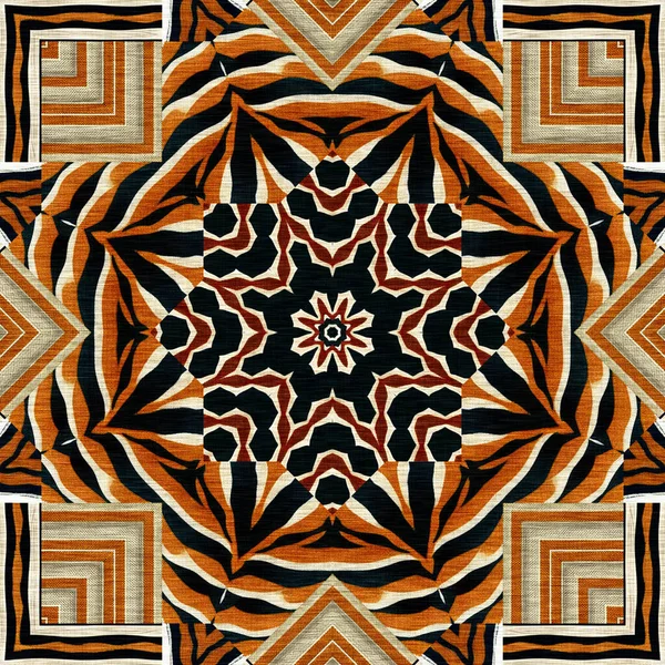 African Kente Cloth Patchwork Effect Pattern Seamless Geometric Quilt Fabric — Foto de Stock