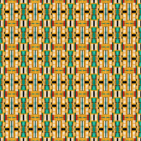 Традиційна Плитка Мозаїка Безшовний Візерунок Ефект Тканини Мексиканський Печворк Дамаська — стокове фото