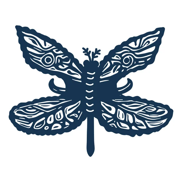 Decorative Butterfly Single Clip Art Vintage Vector Garden Bug Icon — Stock Vector