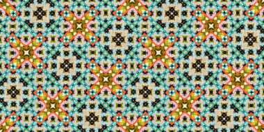 Kitsch pattern geometric retro design in seamless border background. Trendy modern boho geo in vibrant colorful graphic ribbon trim edge. Repeat tile for patchwork effect endless band