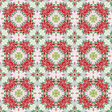 Kusursuz Noel noktasızdı. Aralık tatili için sezonluk kırmızılı dekoratif süs. Kış botanik klasik tarayıcı tekrar fayans